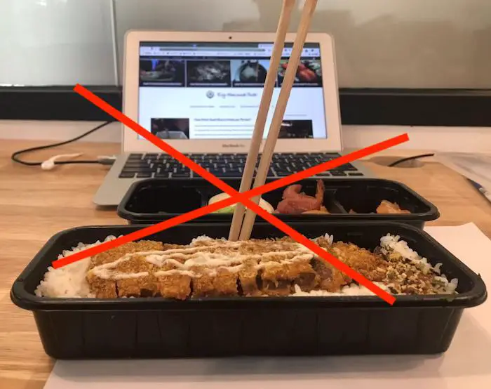 Don’t stick the chopsticks in the sushi rice