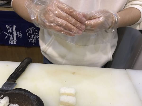 making sushi rice ball